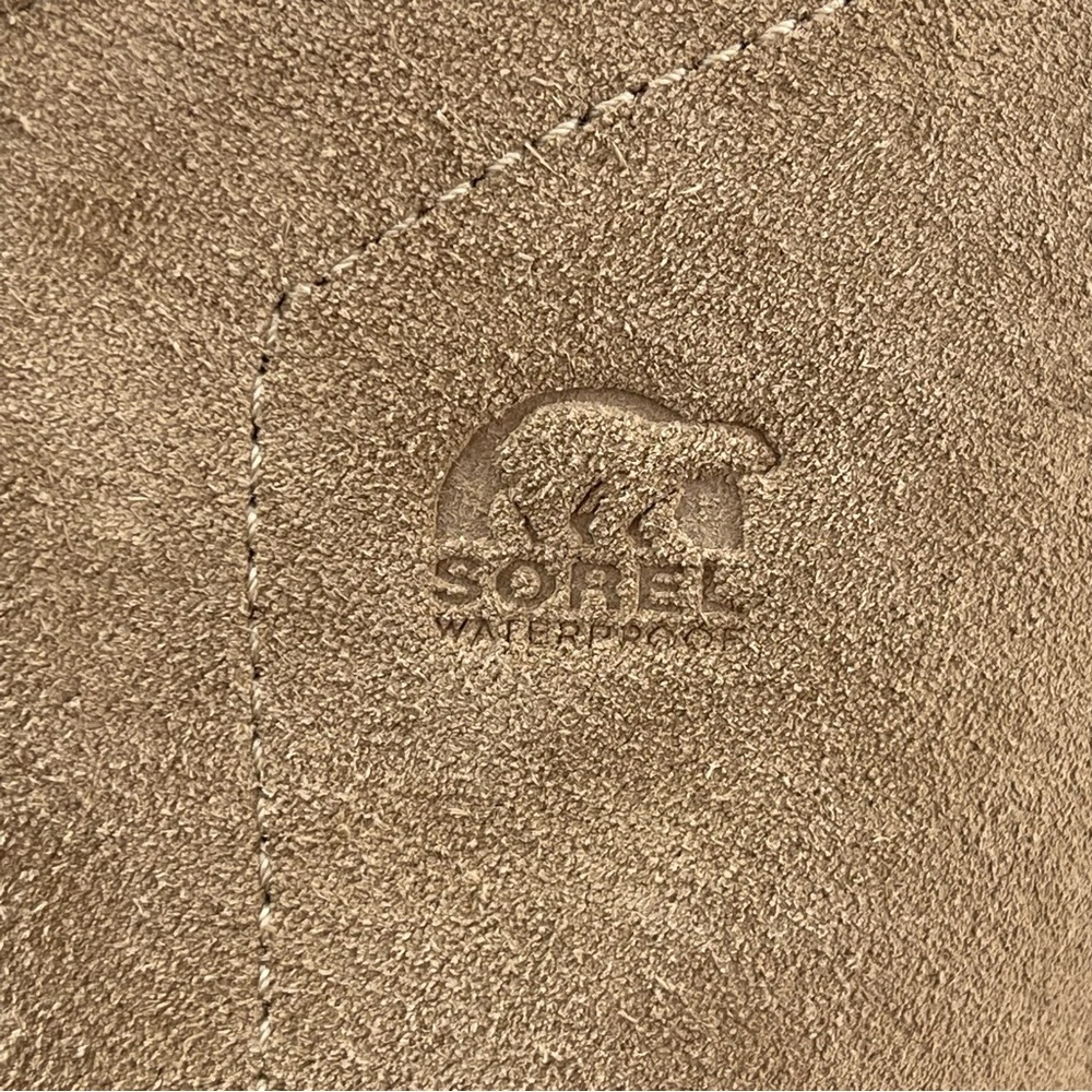 •Sorel Womens 8 Tan Sand Beige Maribel Suede Boots Thinsulate Waterproof - Picture 9 of 13